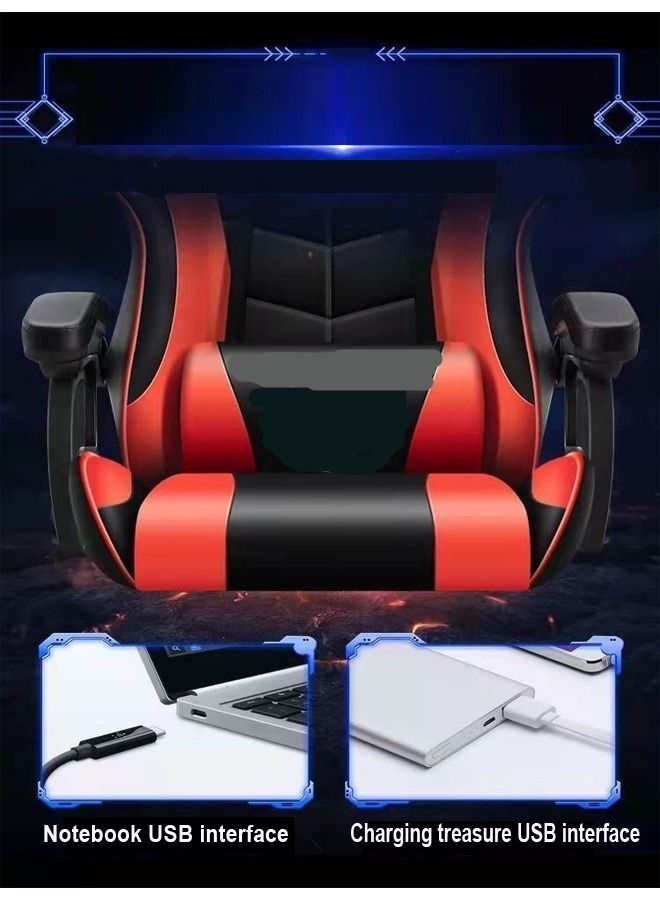 Multifunction High Quality Ergonomic Swivel Gaming Chair Office Chair with RGB Lights Speakers and Remote Adjustable Massage Recliner for Home Office 64x123 cm