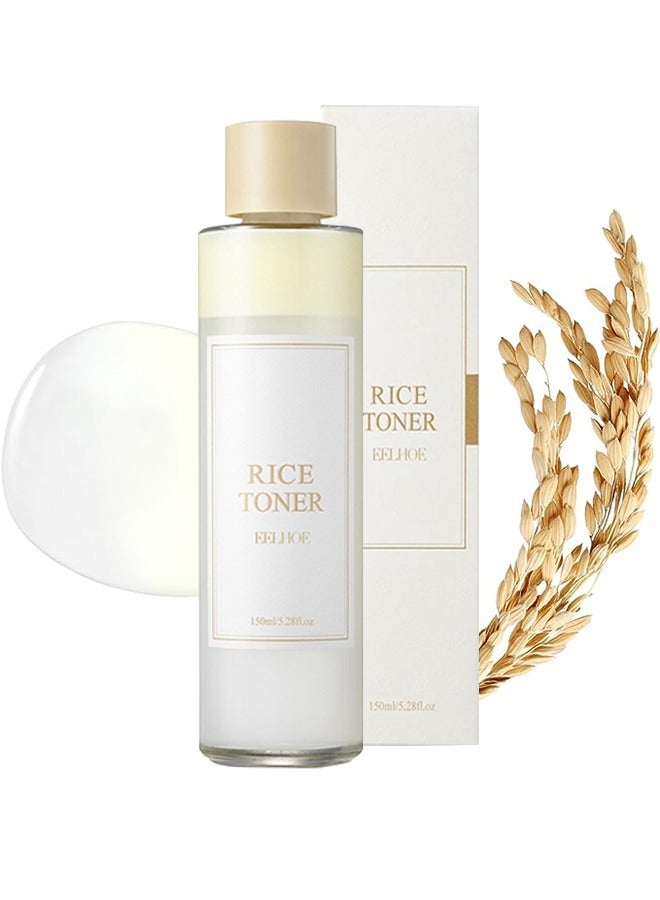 Rice Toner, 77.78% Rice Extract, Effectively Replenish Nutrients Improve Dryness Soften Cuticles Minimize Poreslighten Acne Scars Soothe And Repair Skin 150ml