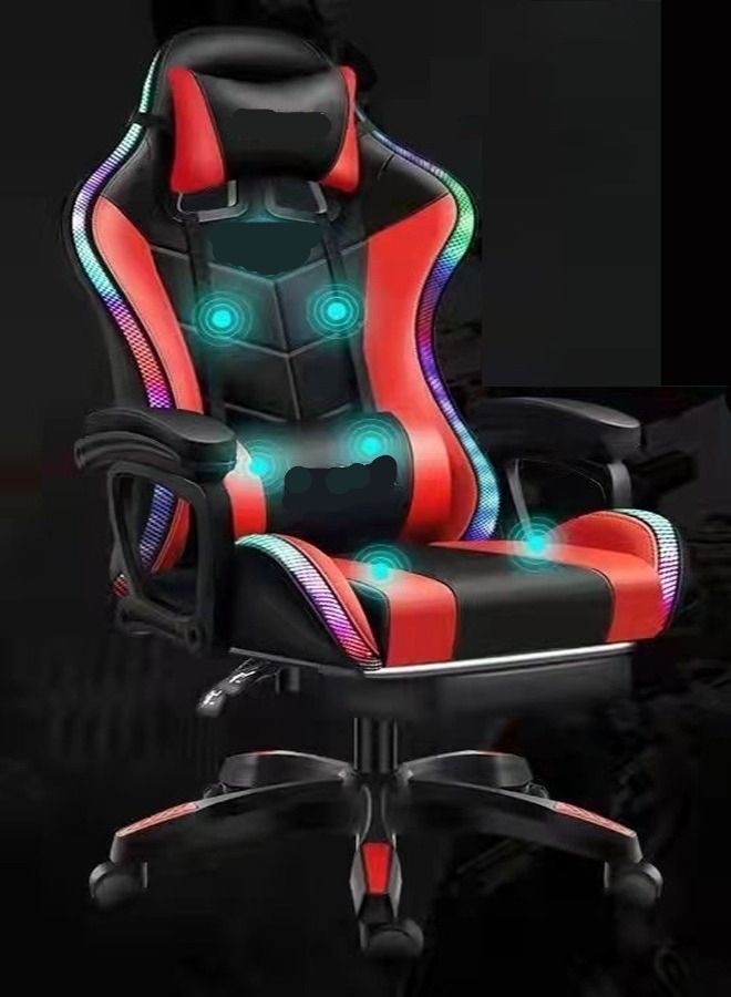 High Quality Ergonomic Swivel Gaming and Office Chair with RGB Lights Speakers and Remote Adjustable Massage Recliner