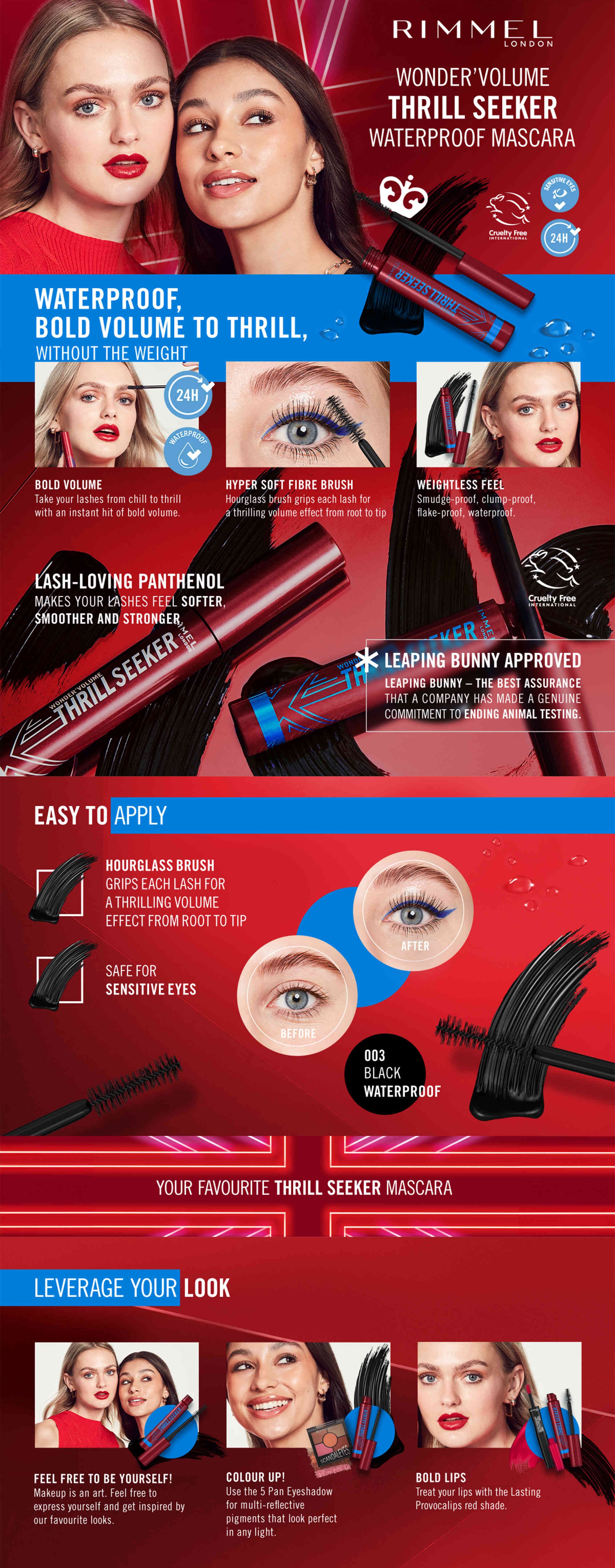 Wonder'Volume Thrill Seeker Waterproof Mascara - 001 - Black, 8ml