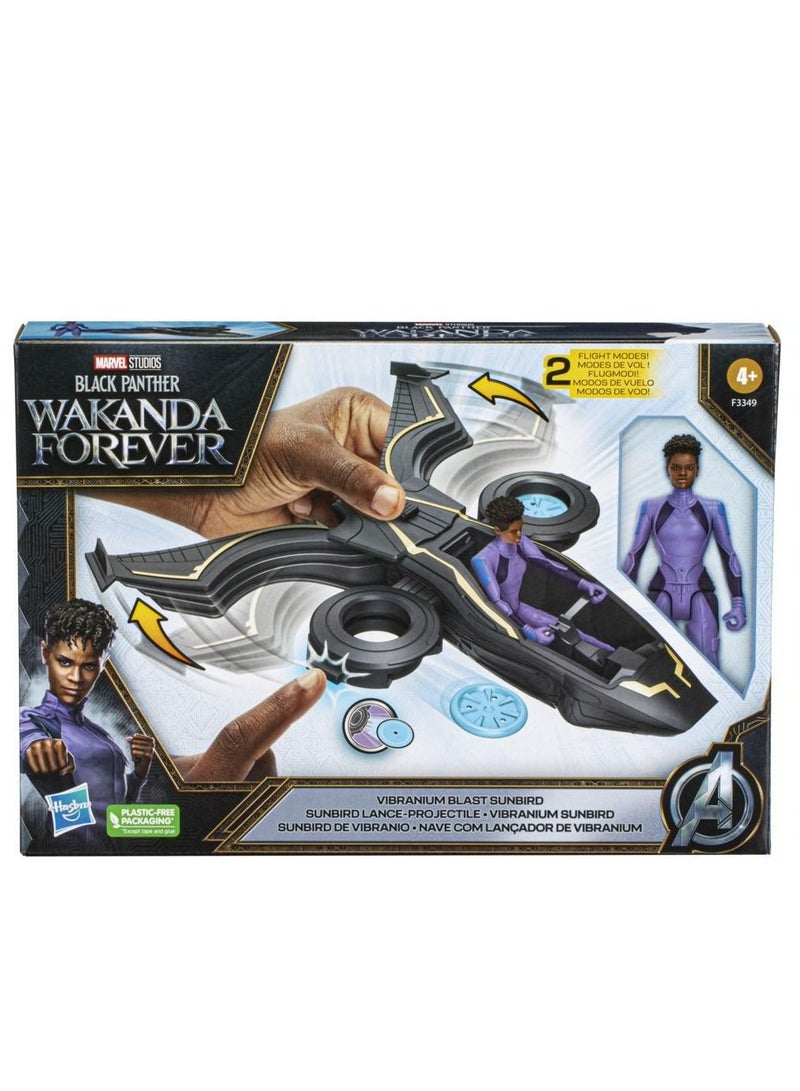 Marvel Black Panther Wakanda Forever Vibranium Blast Sunbird Jet with Shuri F3349