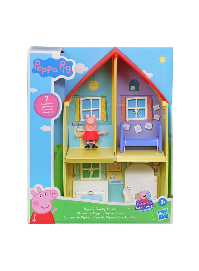 Peppa  Peppa’s Adventures Peppa’s Family House Playset, Includes Peppa  figure and 6 Fun Accessories, Preschool Toy for Ages 3 and Up