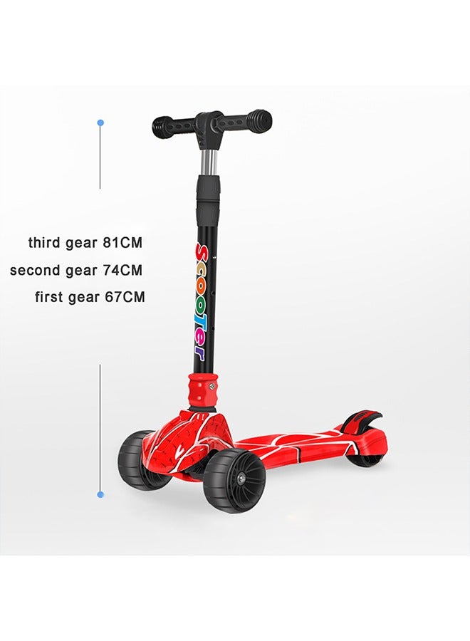 Scooter for Kids,Kids Balance Bike with 3 Wheels with Foldable & Height Adjustable Handle for Boy Girl Age 3-18 Year