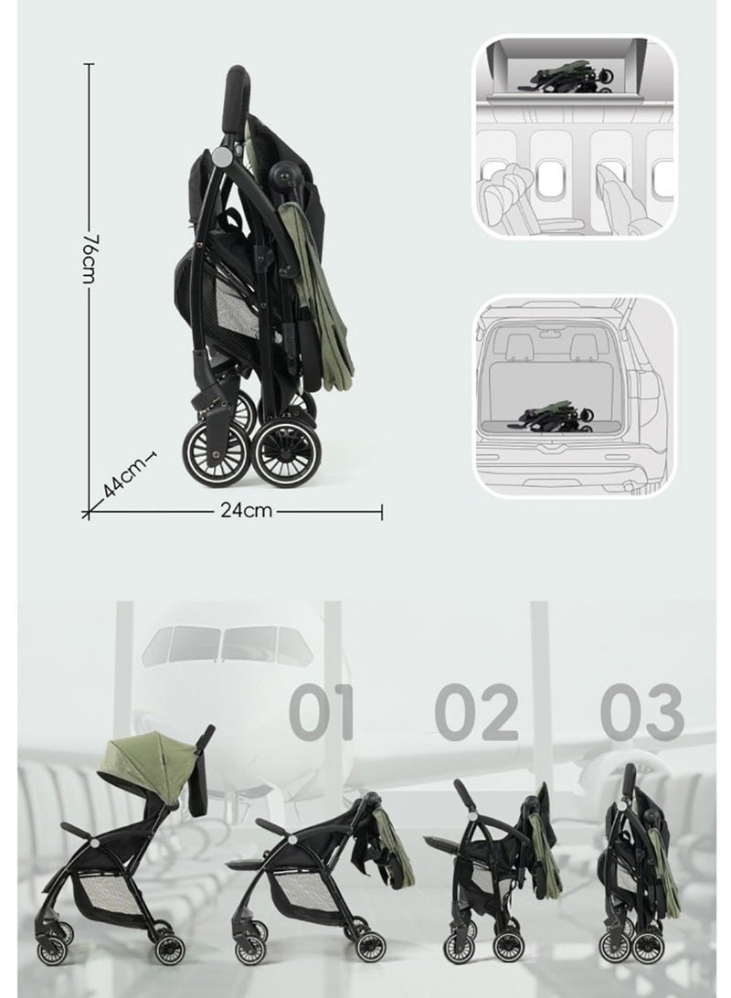 Folding Shock-Proof Stroller, Four-Wheeled Stroller, Baby Stroller for 0-3 Years Old, Stroller Stroller, Portable