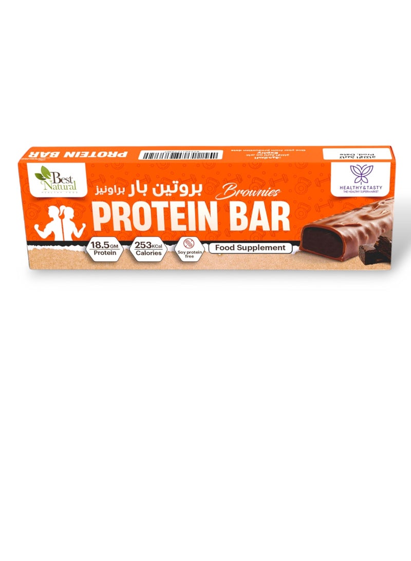 Healthy & Tasty 12 pieces PROTEIN Bar BROWNIES 70g Food Supplement |Soy Protein Free, Non GMO| 18.5g Protein 253 KCal