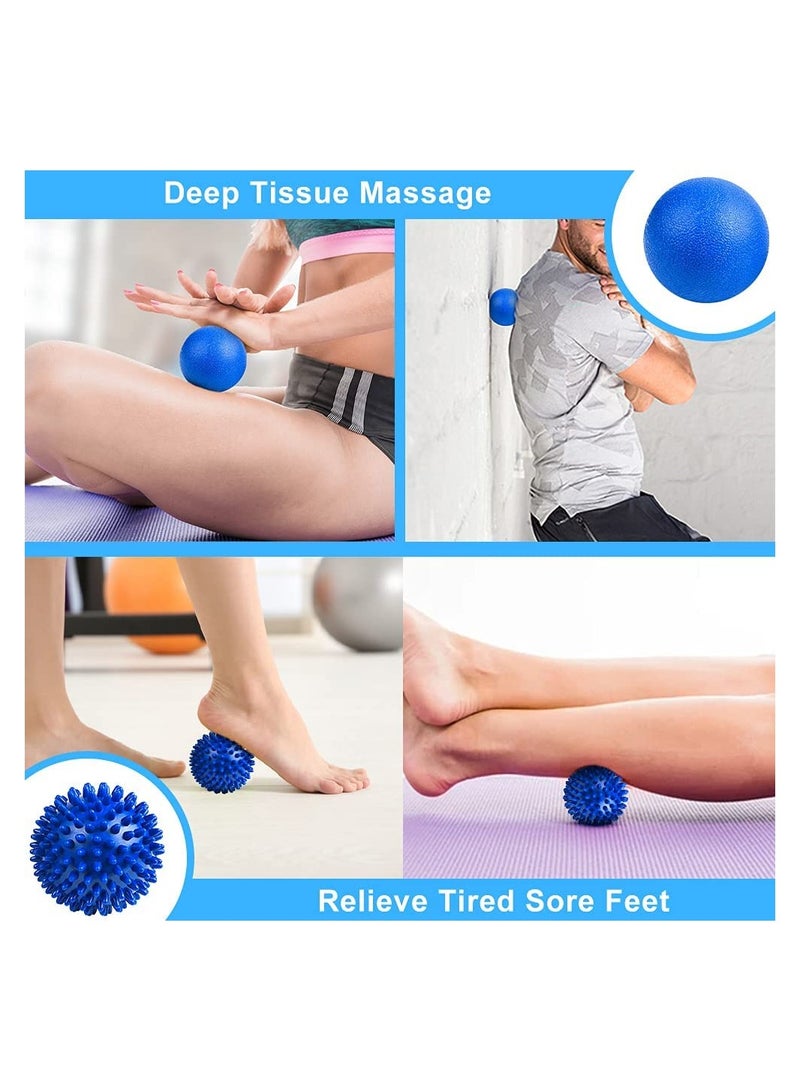 Spiky Massage Ball Set 2 Pack Physical Therapy Balls Hard Lacrosse for Myofascial Release and Trigger Point Deep Tissue