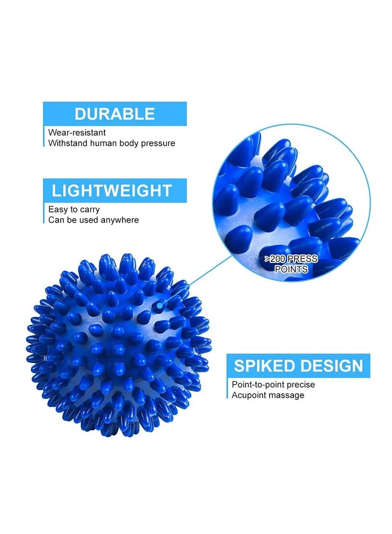 Spiky Massage Ball Set, 2 Pack Physical Therapy Massage Balls, Hard Lacrosse Ball & Spiky Massage Ball for Myofascial Release and Trigger Point Deep Tissue Massage