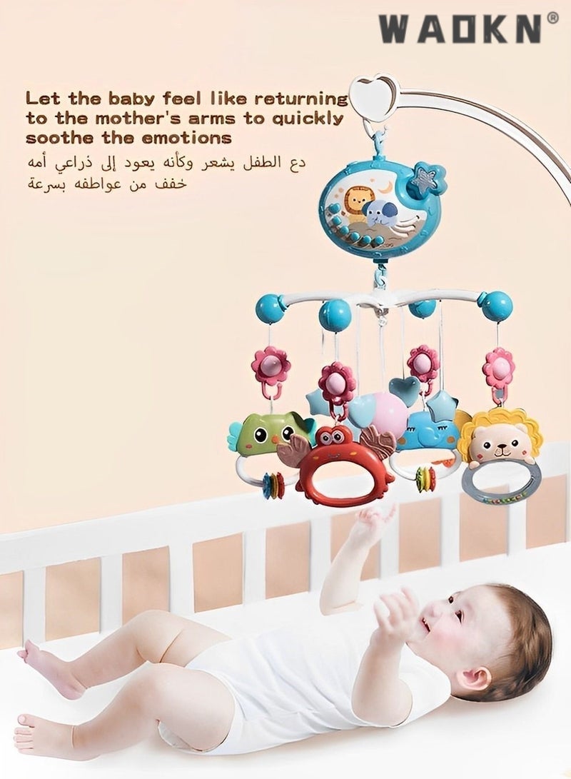 Baby Crib Mobile Toy, Remote Control Rotating Rattles With Projection And Music,360 Degrees Rotating,Baby Toys for Coaxing