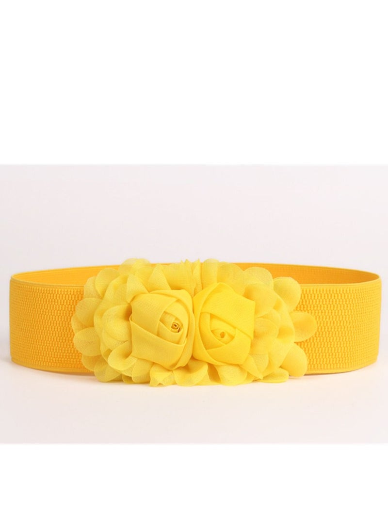 Decorative Female Simple All Kinds Of Elastic Belt rose Elastic Waist Seal 60g Yellow