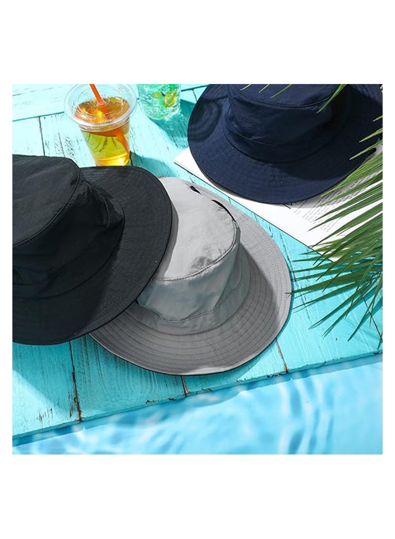 3 Pcs Surf Hat Surf Bucket Hat with Straps Surf Cap Surfing Accessories Sun Protection Surfing Cap for Men Women Water Sports Kayaking Fishing Boating