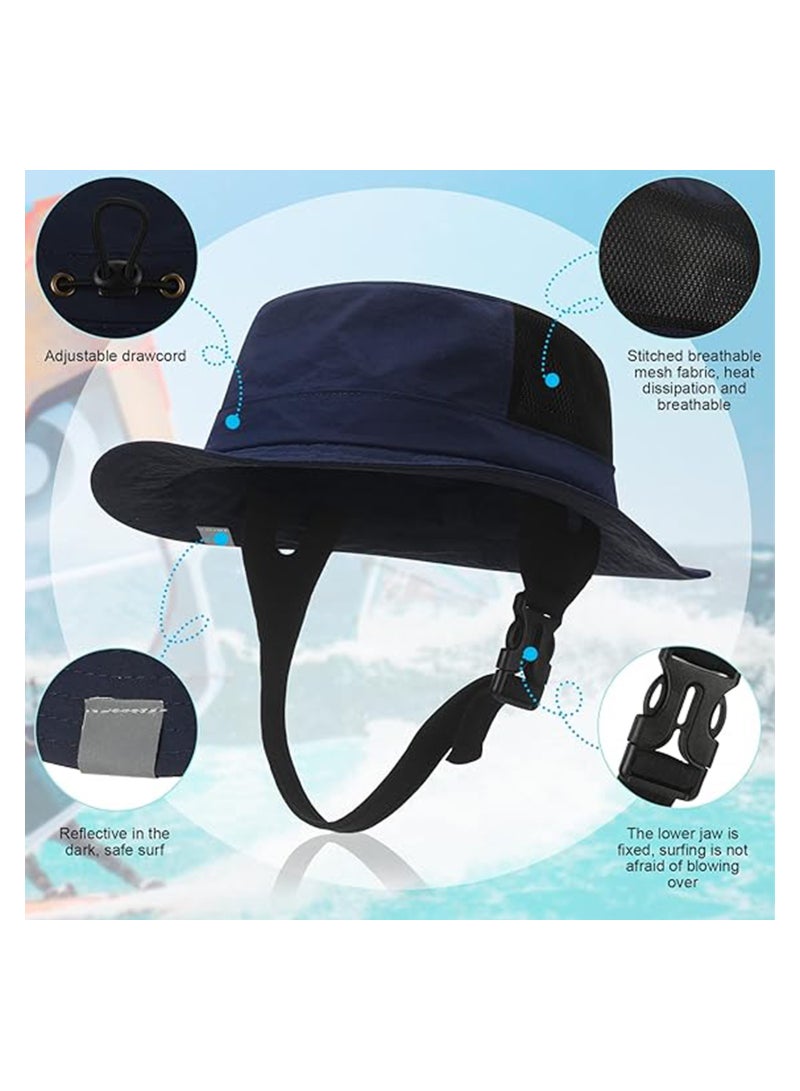 3 Pcs Surf Hat Surf Bucket Hat with Straps Surf Cap Surfing Accessories Sun Protection Surfing Cap for Men Women Water Sports Kayaking Fishing Boating