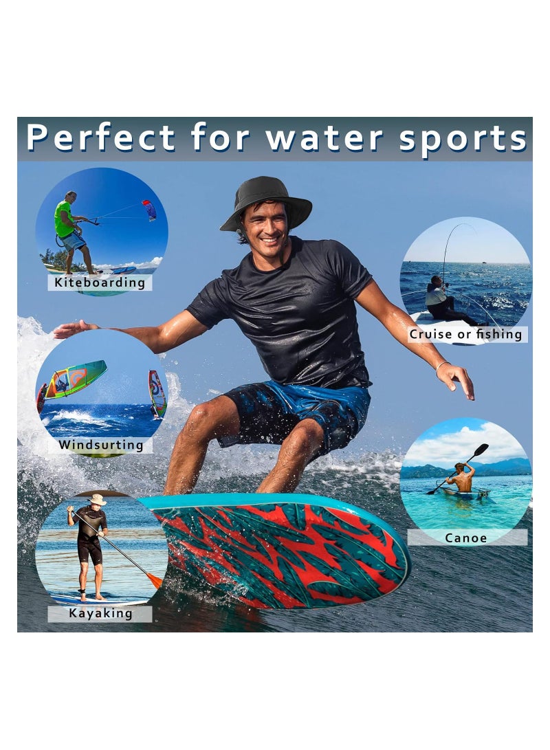 3 Pcs Surf Hat Surf Bucket Hat with Straps Surf Cap Surfing Accessories Sun Protection Surfing Cap for Men Women Water Sports Kayaking Fishing Boating