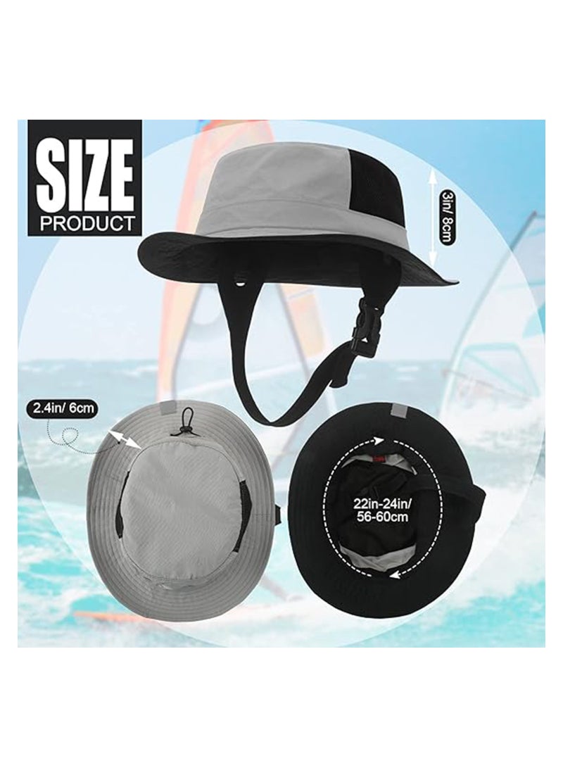 3 Pcs Surf Hat Surf Bucket Hat with Straps Surf Cap Surfing Accessories Sun Protection Surfing Cap for Men Women Water Sports Kayaking Fishing Boating