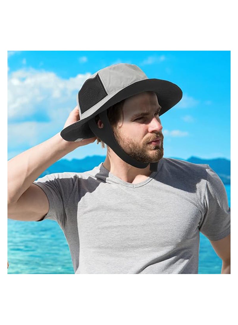 3 Pcs Surf Hat Surf Bucket Hat with Straps Surf Cap Surfing Accessories Sun Protection Surfing Cap for Men Women Water Sports Kayaking Fishing Boating