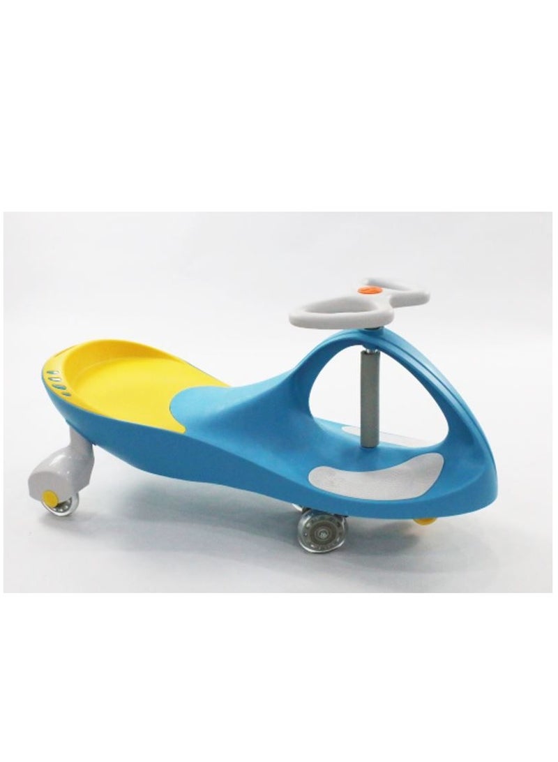 Swing Car with Silent Wheel Blue/Yellow