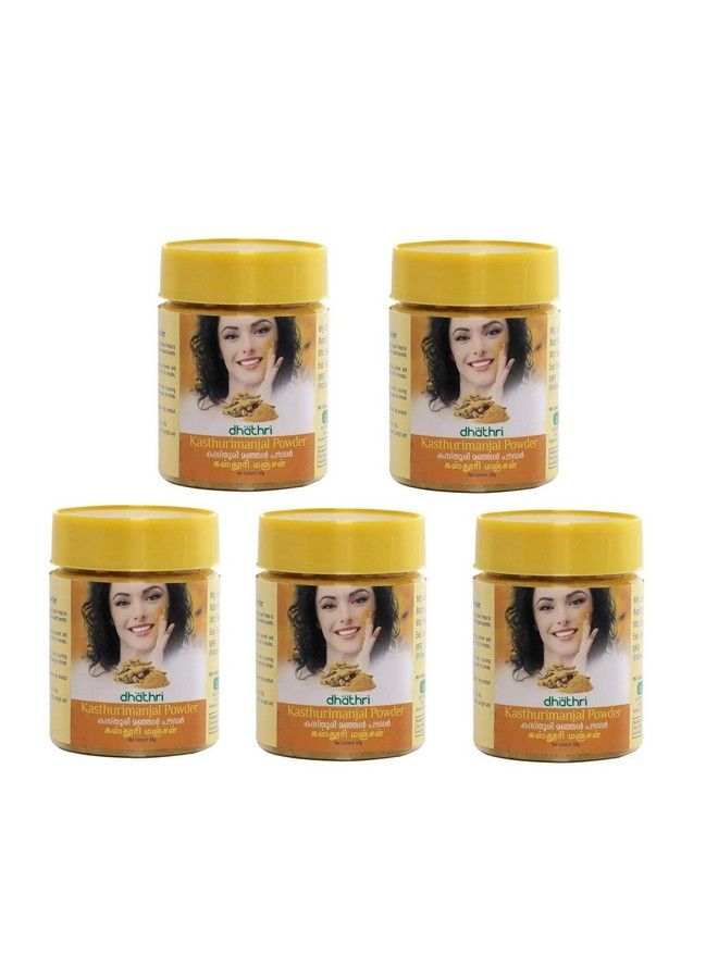 Kasthuri Manjal Powder For Radiant Skin ; Wild Turmeric Powder For Face ; Reduces Acne Dark Circles Dark Spots And Marks ; Kasturi Haldi Powder For Face And Body ; Bottle Pack Of 5
