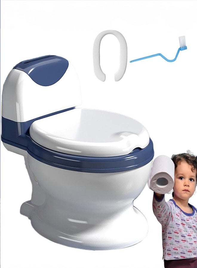 Toilet Seat Toddler Potty Chair with Soft Seat and Splash Guard, Removable Potty Pot for Toddler Baby Kids White