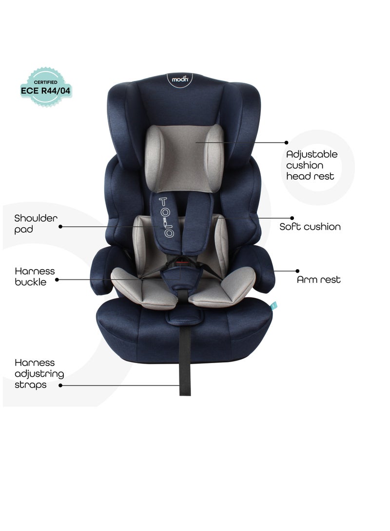 Lofty Baby Car Seat – Group 1/2/3 Forward-Facing Booster Seat (9–36kg), Adjustable Headrest And Harness System for Toddlers And Kids – Navy Blue