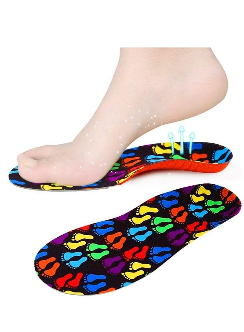 Orthotic Insole, Kids Orthotic Cushioning Arch Support Shoe Insoles, Children Pu Foam Inserts for Flat feet, Plantar Fasciitis, Feet Heel Pain Relief (19 cm)