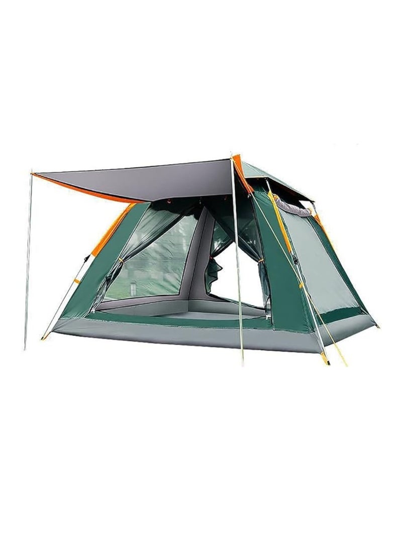 Camping Tent with Instant Setup 6 Person Person Waterproof Tent with WeatherTech Technology Double-Thick Fabric And Carry Bag, Sets Up In Few Minutes Automatic Tent For Outdoor 240X240X155CM Green