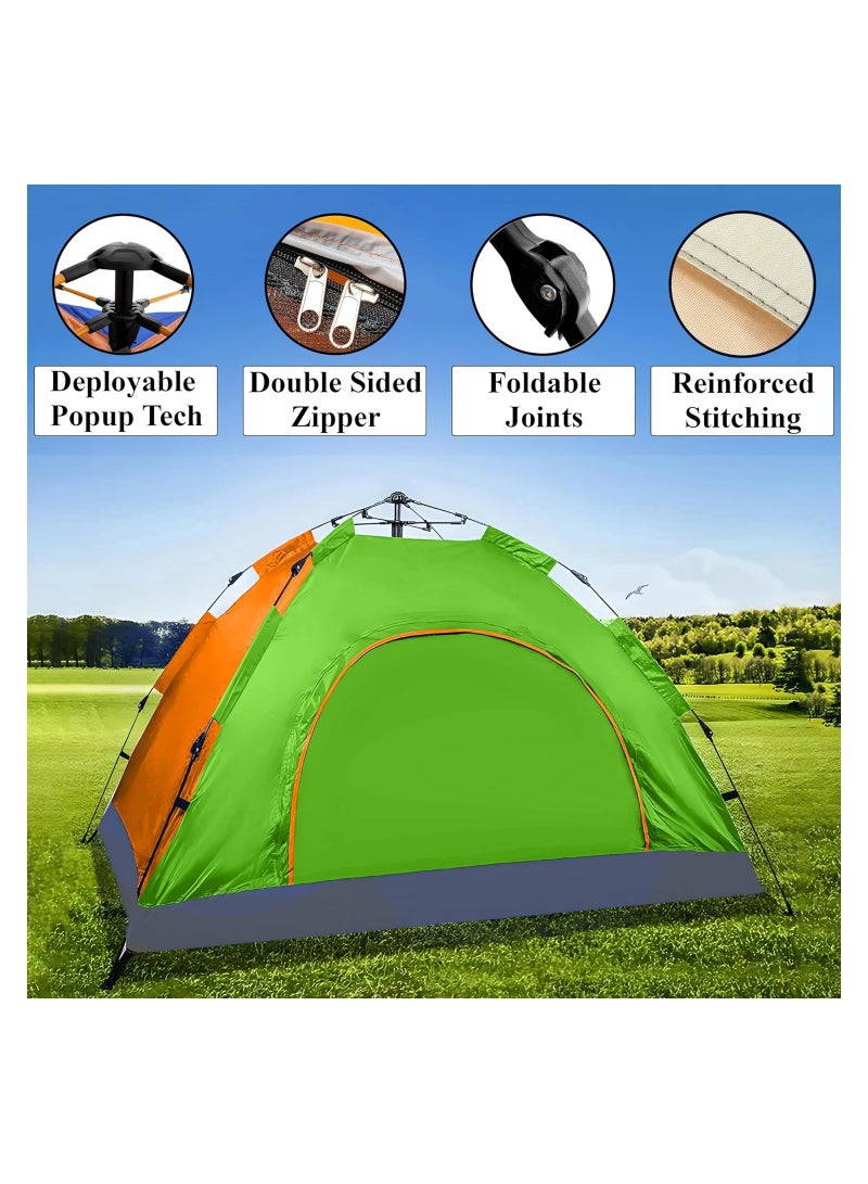 Automatic Pop-Up Camping Tent with Double Sided Zip For Adults UV Protection Lightweight Ideal Hiking Picnic Fishing Beach Portable Outdoor Sun Shade Cabana Solution Hydraulic Dome