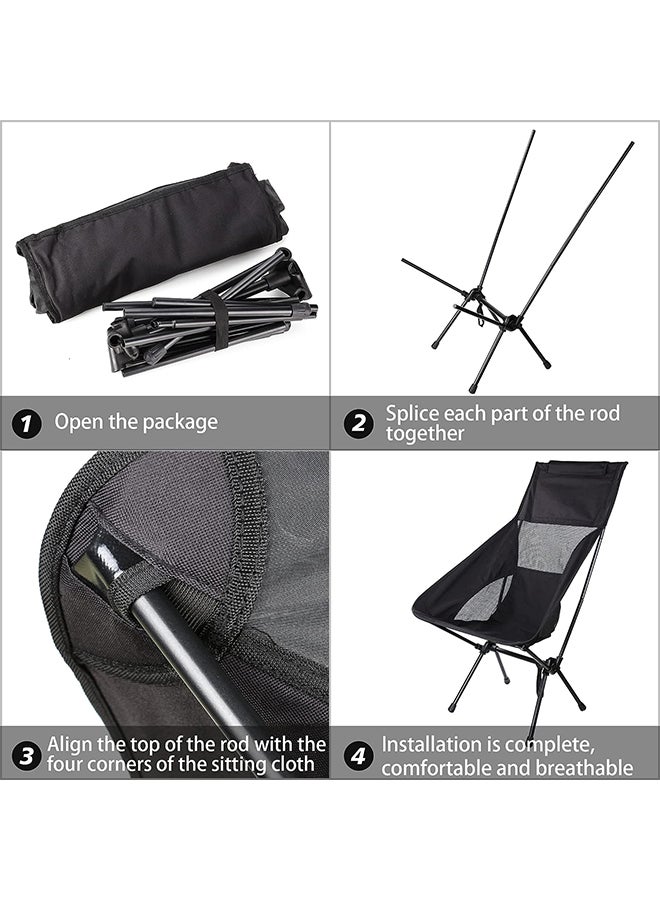 Camping Chair Portable Folding Chairs with Storage Bag High Back Oxford Cloth Portable Collapsible Chairs for Outdoor Camp Picnic Hiking Beach Lawn Travel