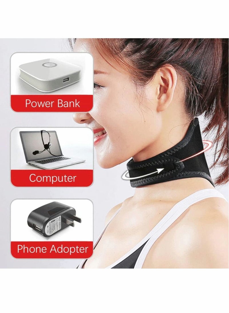 Electric Neck Warmer Wrap Neck Heating Pad for Shoulder Cervical Pain Relief Portable Size Heated Neck Massager with Three Adjustable Heat Modes Black
