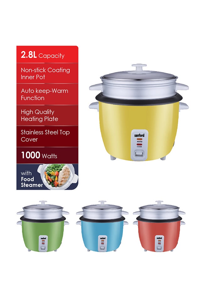 RICE COOKER 2.8 L 1000 W SF2507RC-2.8L BS BLUE, GREEN, YELLOW, RED