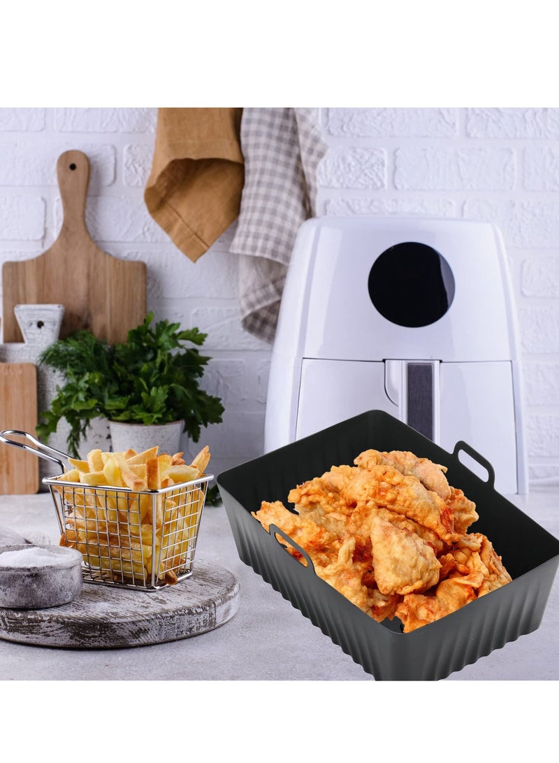 2-Pack Large Silicone Air Fryer Liners, Reusable Accessories Compatible with Ninja AF400UK/TOWER/Salter/Instant Vortex, Non-Stick Air Fryer Mats for Double Basket