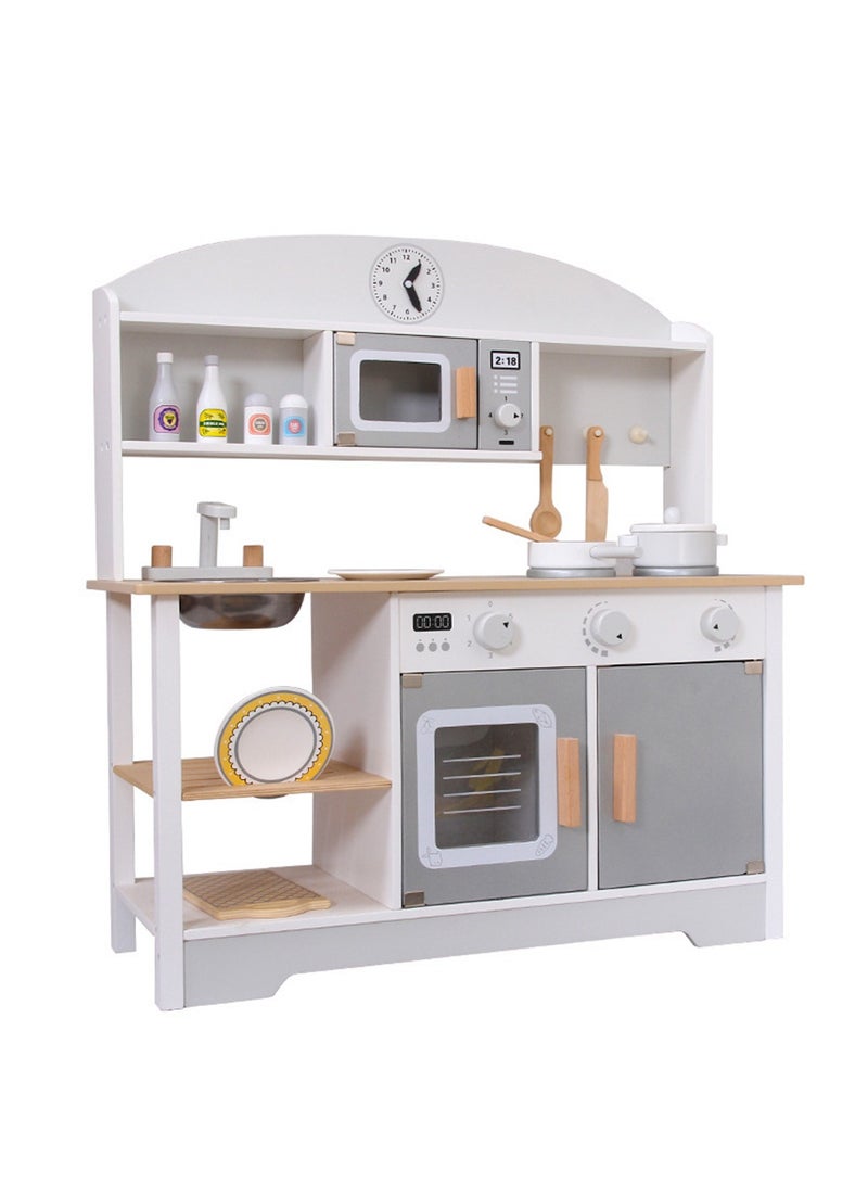 Extra large Wooden simulation play house kitchen toy set combination cooking kitchen utensils interactive educational toys