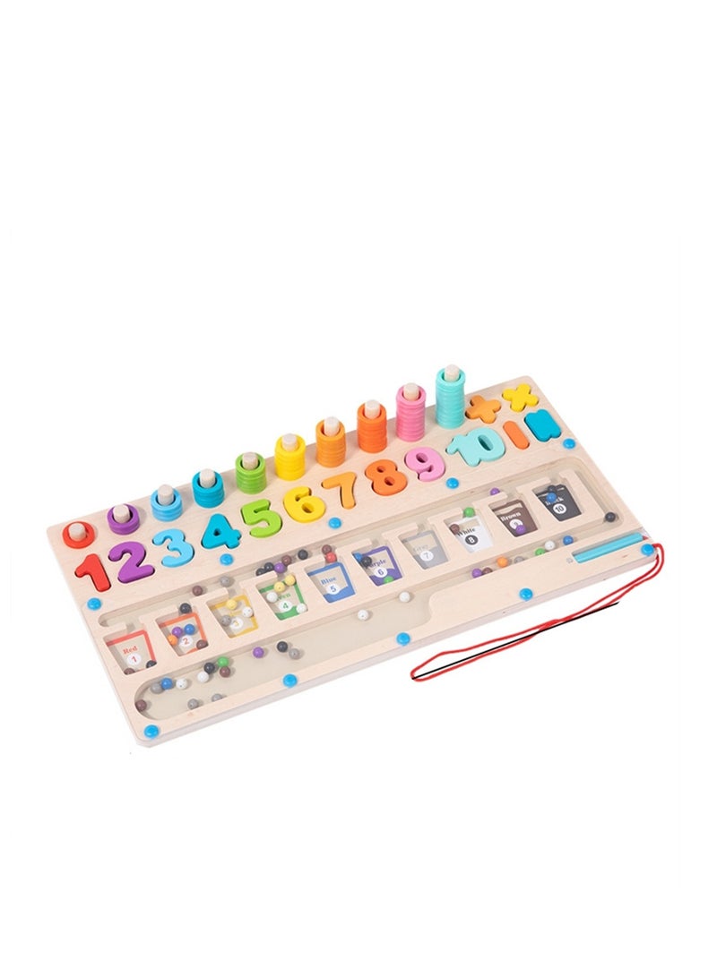 Magnetic beads multifunctional logarithm board cognitive kindergarten early education wooden puzzle puzzle toy