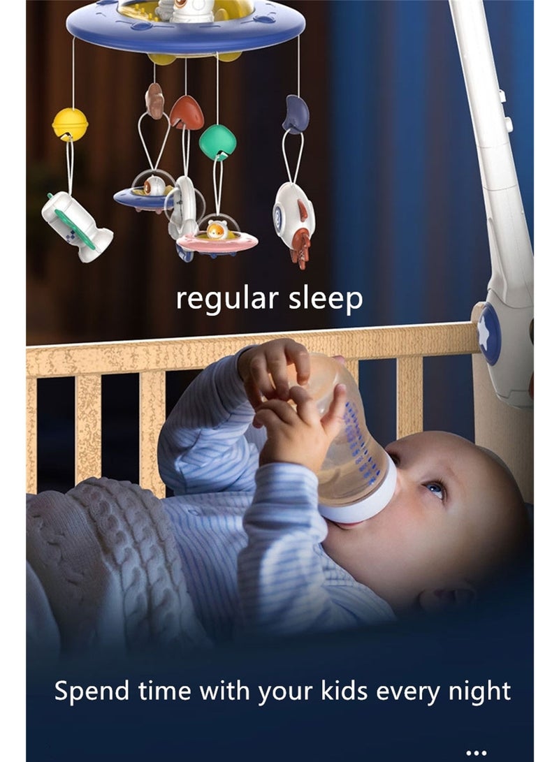 Bluetooth connected music baby soothing bed bell starry sky projection bedside bell hanging rattle