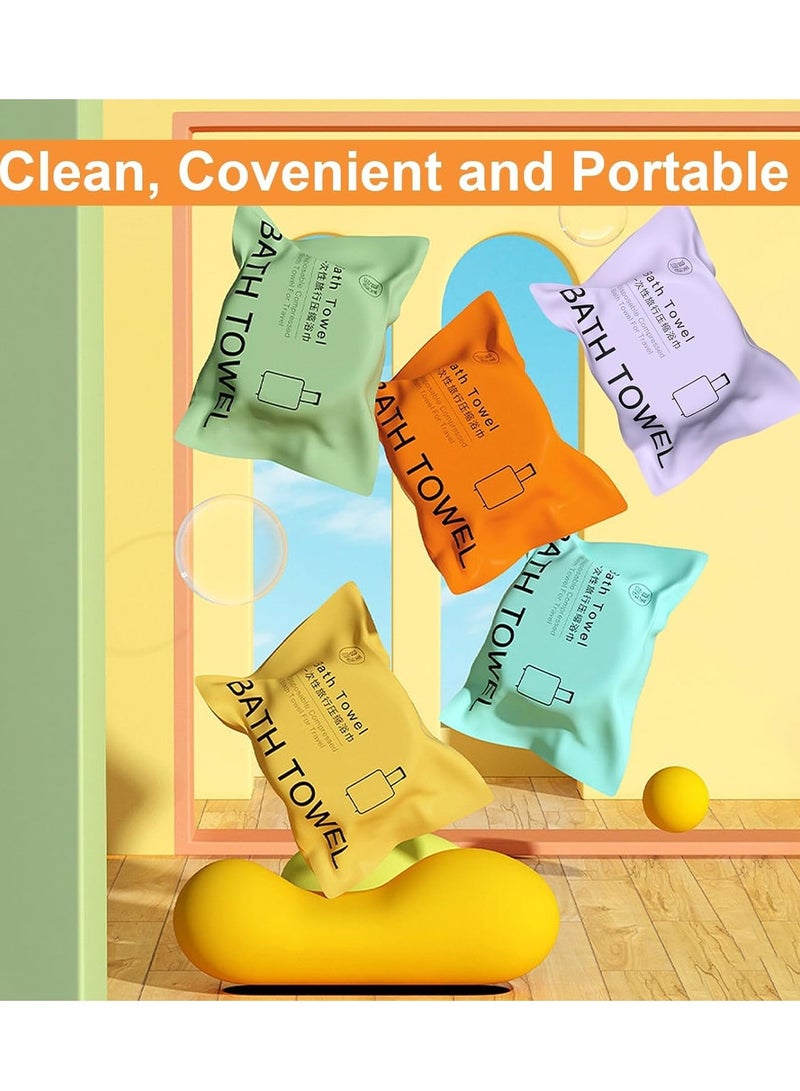 Large Compressed Towel, 55 x 27'' Disposable Cotton Bath Towels, Portable Light and Reusable, Suitable for Hiking, Camping, Beach, Swimming and Traveling