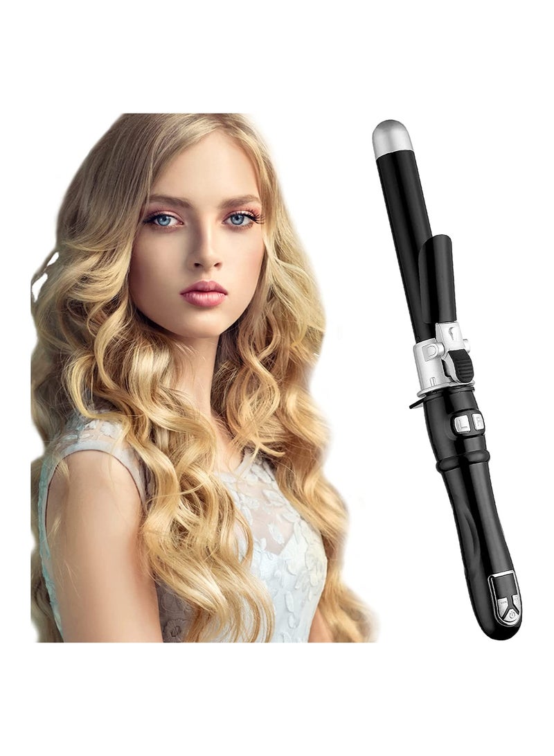 SYOSI Automatic Rotating Hair Curling Wands, 28mm Curl Hair Waving Irons, Hair Styling Irons Hair Waver, 30s Instant Heat Wand, Black