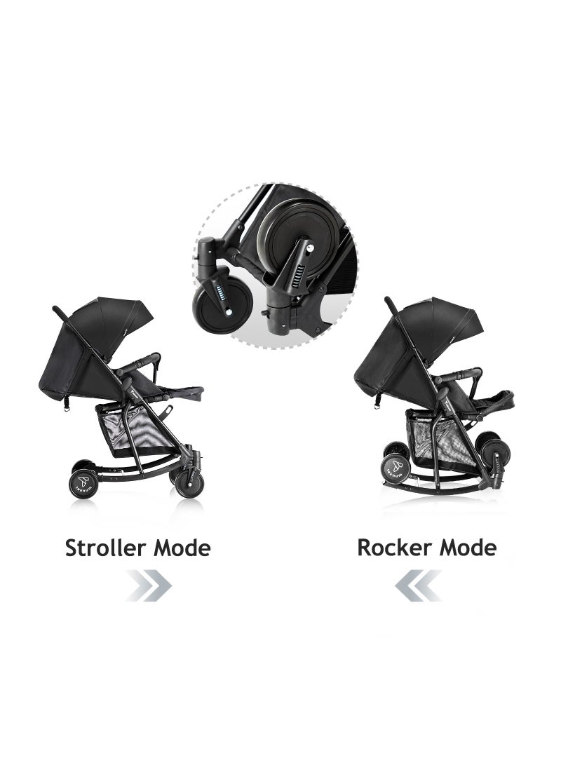 Teknum Stroller With Rocker, Suitable For Ages 0-36 months - Black
