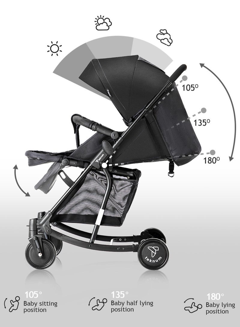 Teknum Stroller With Rocker, Suitable For Ages 0-36 months - Black