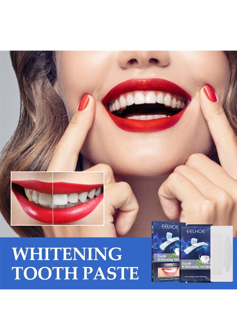 Teeth Whitening Strips, 28 PCS Effective Natural Bright White Tooth Whitening Strips, Reduced Sensitivity White Strips, Helps Remove Coffee Soda Tea Stain