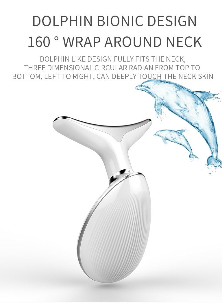 Firming Wrinkle Device for Neck Face,with 3 Color Modes, Double Chin Reducer Vibration Massager 42℃ Heat Vibration For Wrinkles Appearance and Skin Care, Tightening, Smooth