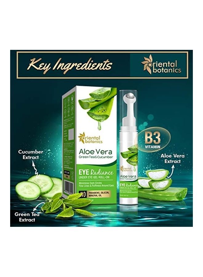 Aloe Vera Green Tea And Cucumber Eye Radiance Under Eye Gel Roll on Clear 3.937X3.937X3.937inch