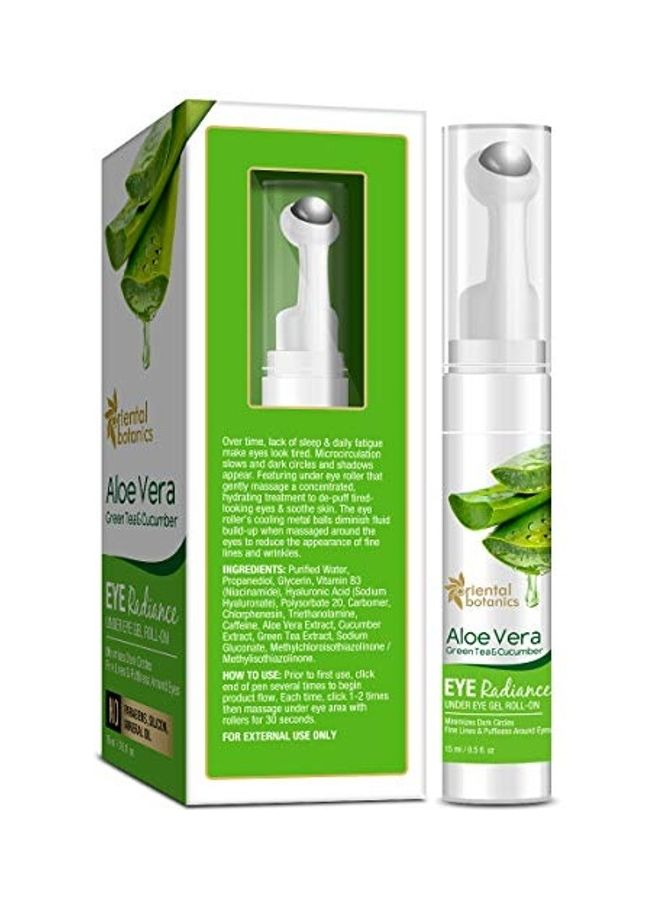 Aloe Vera Green Tea And Cucumber Eye Radiance Under Eye Gel Roll on Clear 3.937X3.937X3.937inch