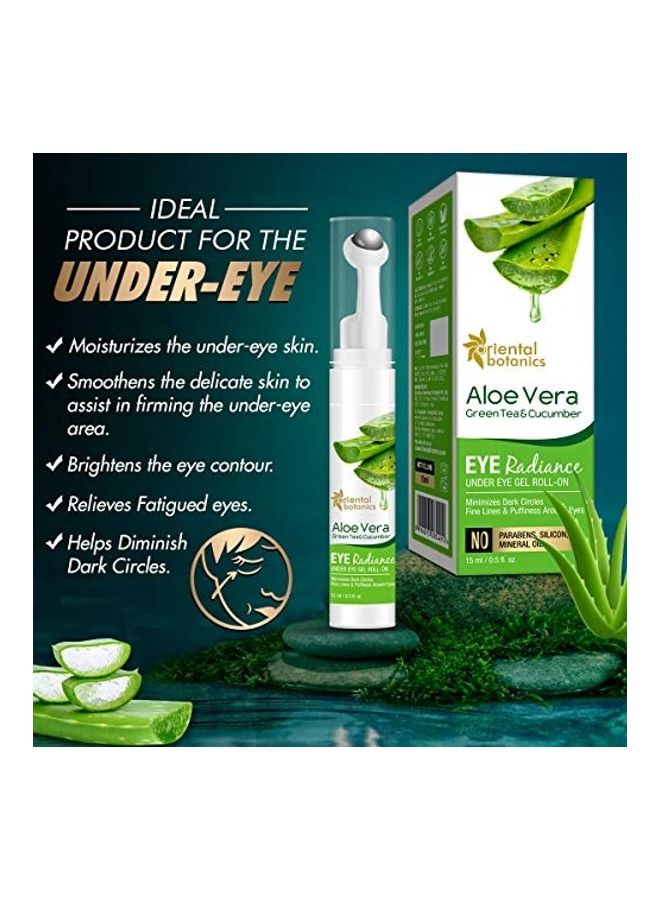 Aloe Vera Green Tea And Cucumber Eye Radiance Under Eye Gel Roll on Clear 3.937X3.937X3.937inch
