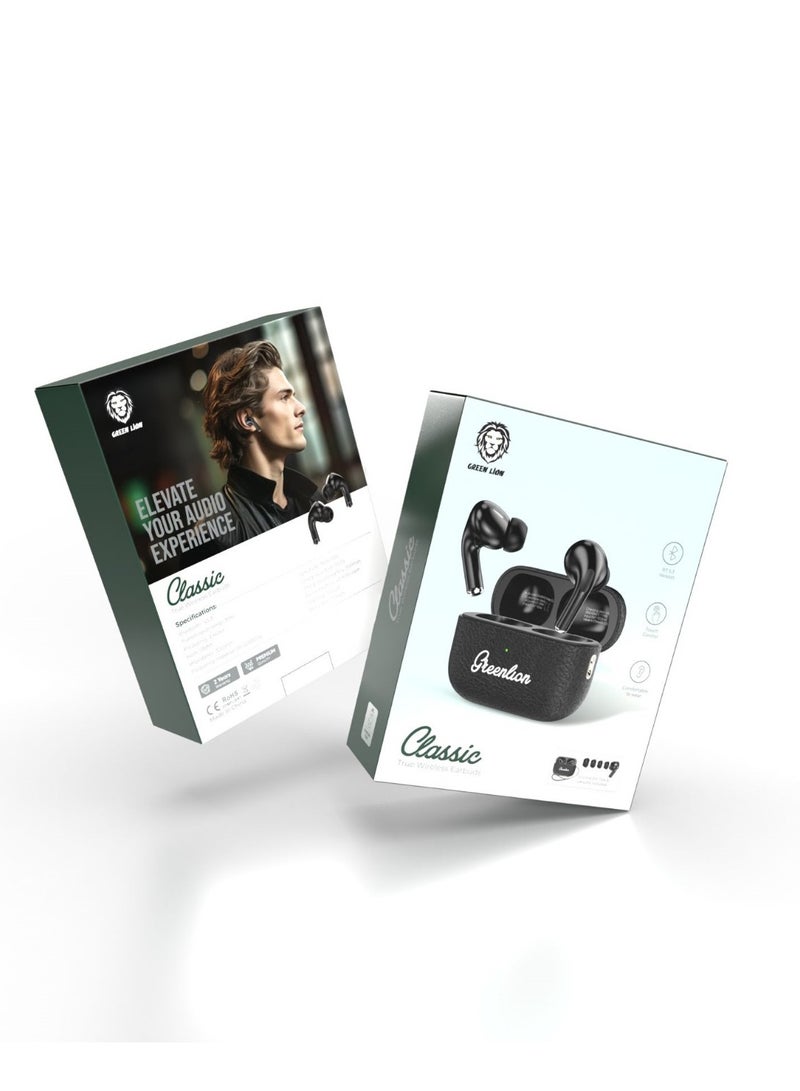 Green Lion Classic True Wireless Earbuds - Black