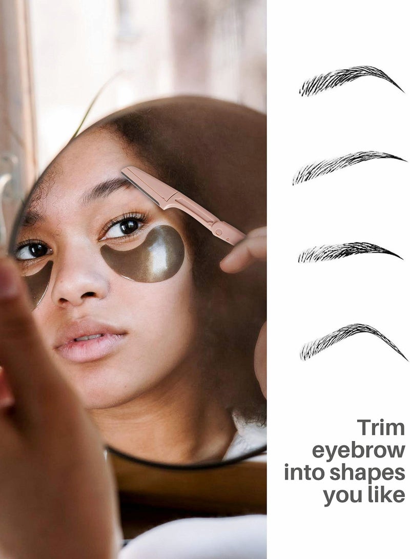 24pcs Foldable Eyebrow Razor for Women Multipurpose Face Dermaplaning Razor