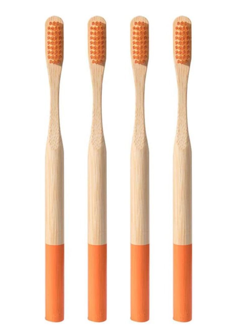 10pcs Bamboo Toothbrushes Set Natural Wood with 2pcs Toothbrush Holder Stand Soft Biodegradable Brushes for Home