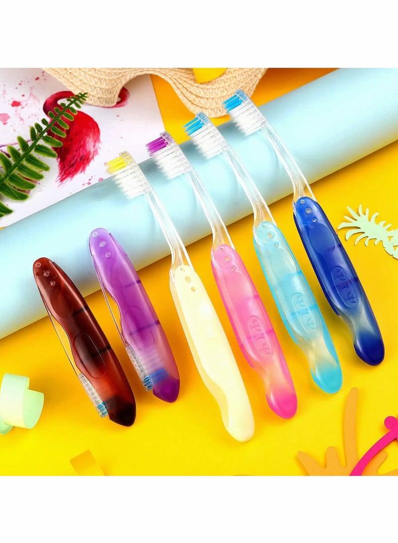 Travel Toothbrushes Folding Toothbrush Foldable Fold Potable Size Soft for Camping School, Home, Business Trip (12 Pieces)