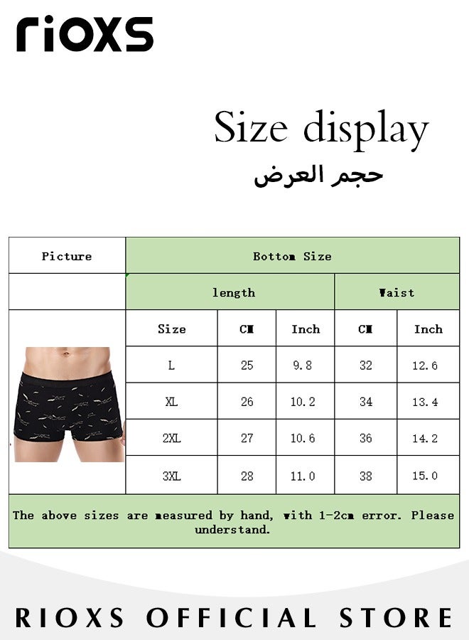 Men's 4 Pack Cotton Boxer Brief Sets Breathable Underwear Soft Stretch Boxer Shorts