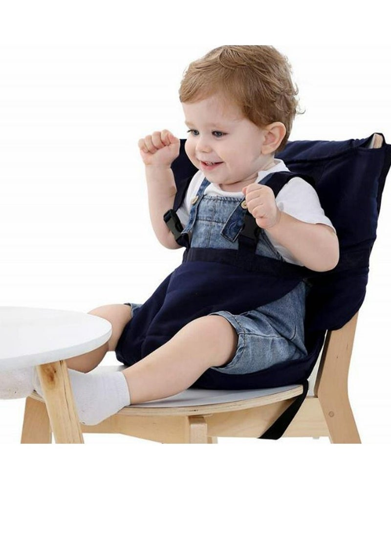 COOLBABY Baby Portable High Chair Travel Strap Seat Suitable For Toddler Feeding With Safe Washable Cloth Strap With Adjustable Shoulder Strap