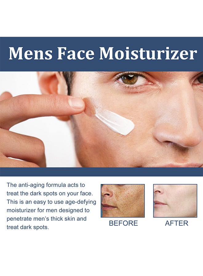 Men's Face Cream, 6 In 1 Mens Face Moisturizer For Under Eye Bags, Moisturizing Face Cream For Men, Nourishing Skin And Wrinkles Face Cream For Dark Spots, Fine Lines, Crows Feet Eye 50ML