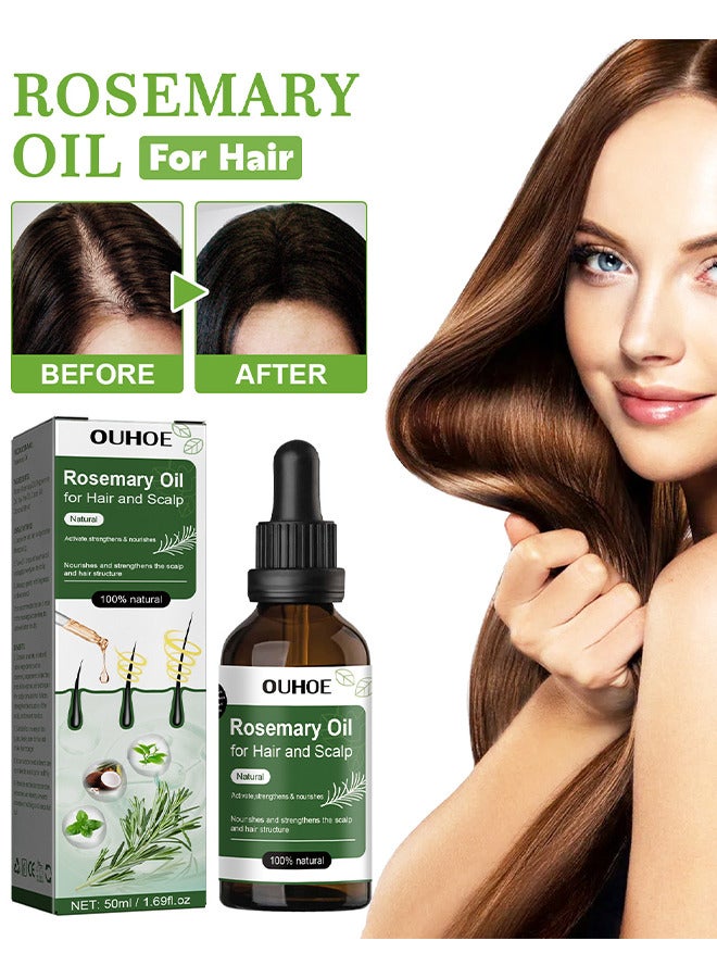 Rosemary Oil For Hair Growth, High Quaqlity Organic Rosemary Essential Oil, 100% Pure And Natural, Nourishment Scalp, Stimulates Hair Growth