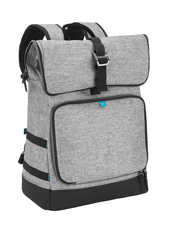 Sancy Diaper Bag Backpack, Unisex Back Pack With Heavy Duty Roll-Top Closure, Large Insulated Compartment With Changing Pad And Accessories - Smokey
